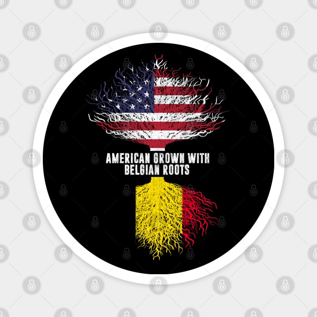 American Grown with Belgian Roots USA Flag Magnet by silvercoin